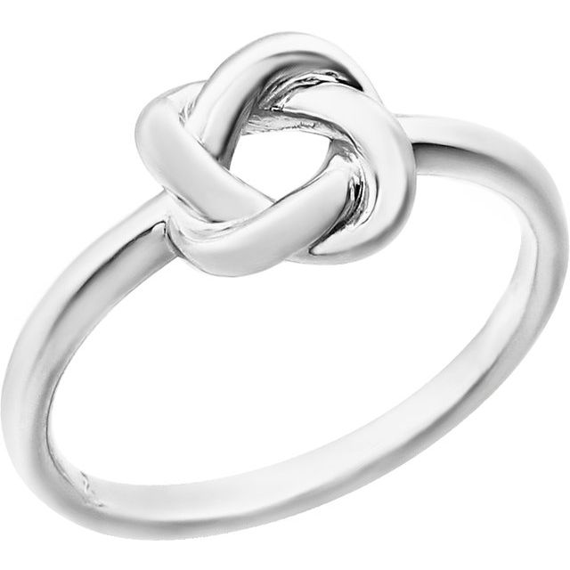 14k White Knot Ring