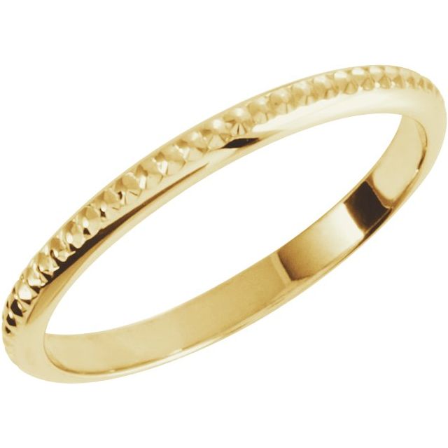 14k Yellow 2 Mm Milgrain Band Size 5