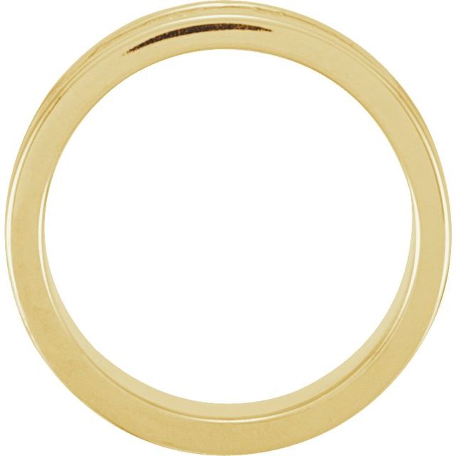 14K Yellow 7.5 mm Fleur-de-lis Band Size 8