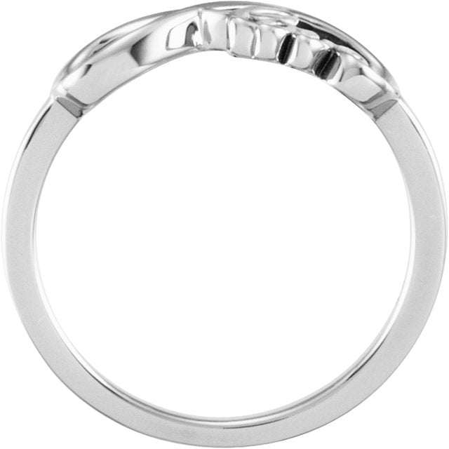 14k White Love Infinity-inspired Ring