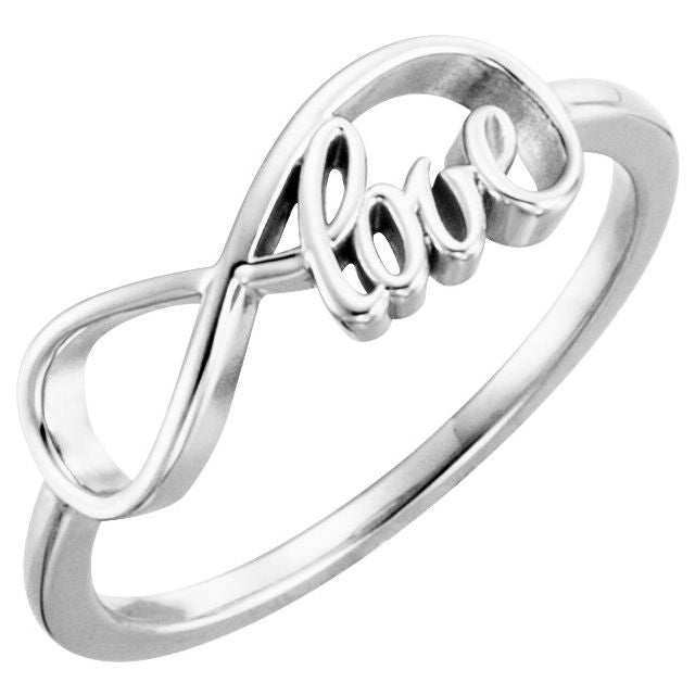 14k White Love Infinity-inspired Ring