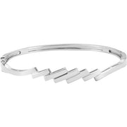 14K White Hinged Bangle 6 1/2' Bracelet