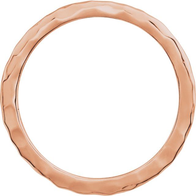 14k Rose 1.6 Mm Hammered Stackable Ring Size 7