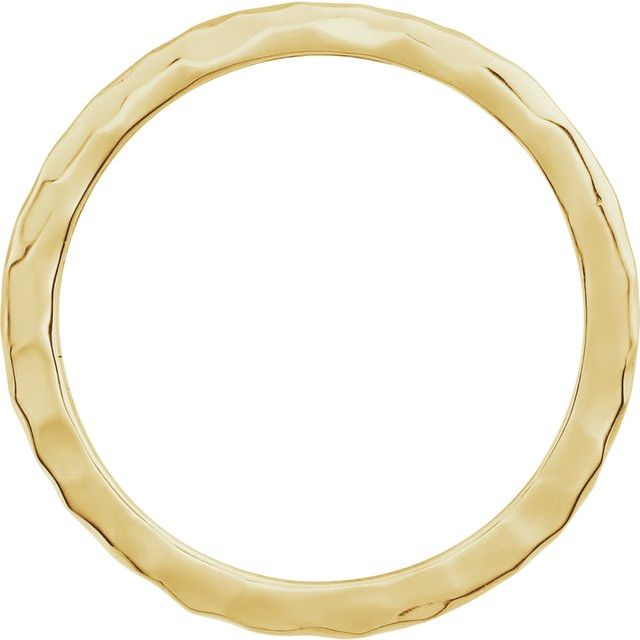 14k Yellow 1.6 Mm Hammered Stackable Ring Size 6
