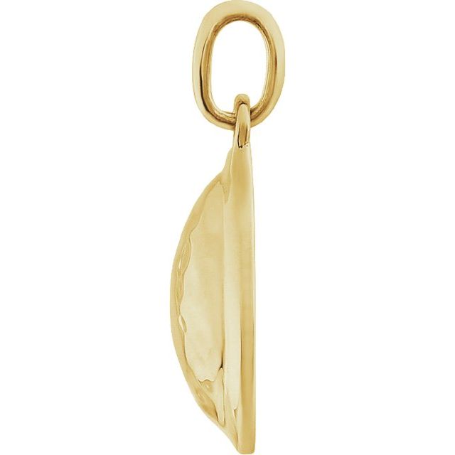 14k Yellow Hammered Disk Pendant