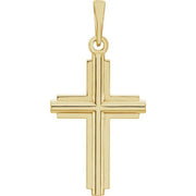 14k Yellow Cross Pendant