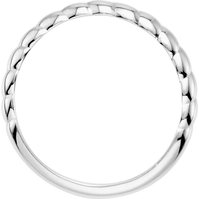 14K White Stackable Ring
