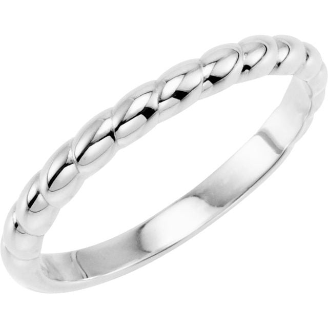 14K White Stackable Ring