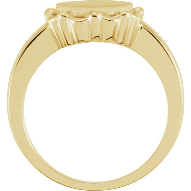 14k Yellow 12 Mm Round Signet Ring