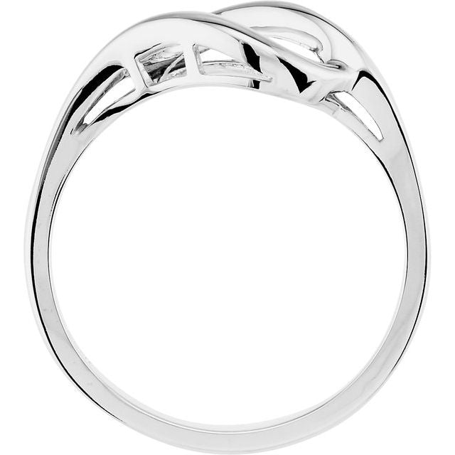 14K White Freeform Ring
