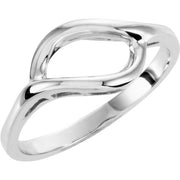 14K White Freeform Ring