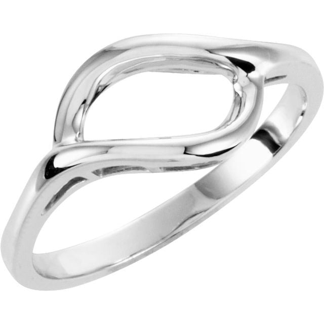 14K White Freeform Ring