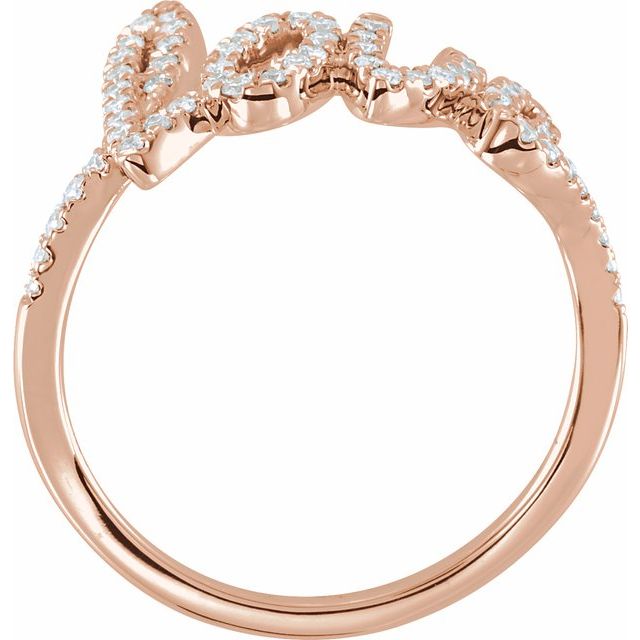 14K Rose 1/4 CTW Natural Diamond Love Ring