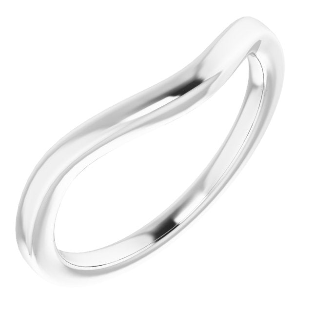 14k White Band For 6.5 Mm Round Ring