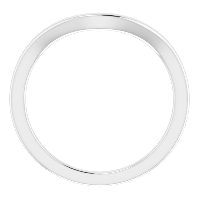 14k White Band For 6.5 Mm Round Ring