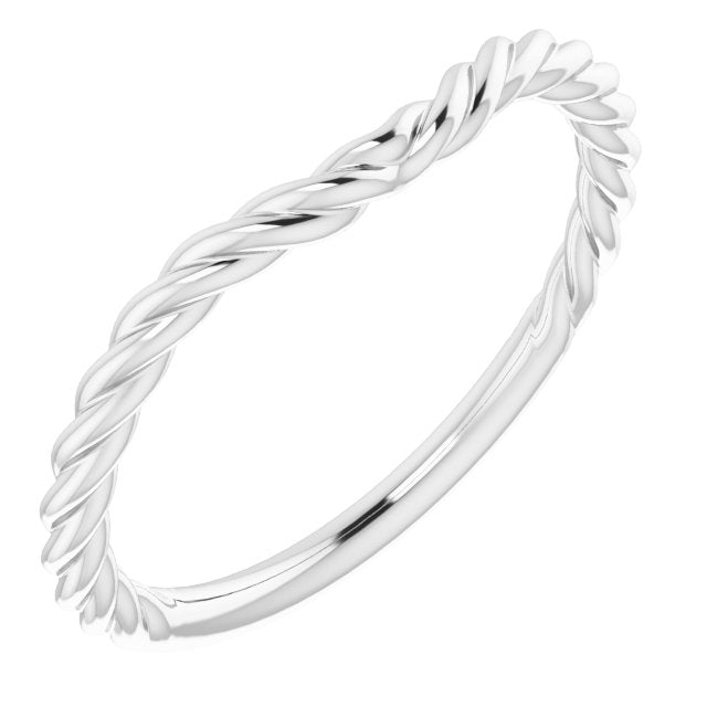 14k White Band For 7.4 Mm Round Ring