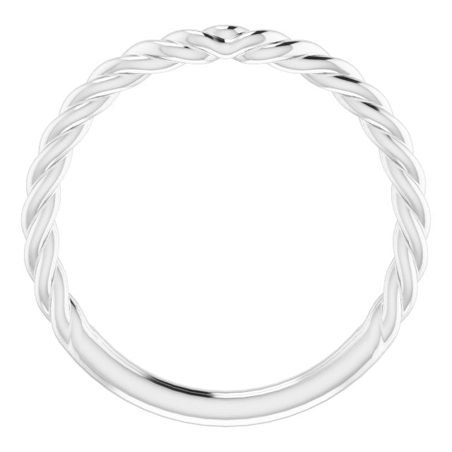 14k White Band For 7 Mm Round Ring