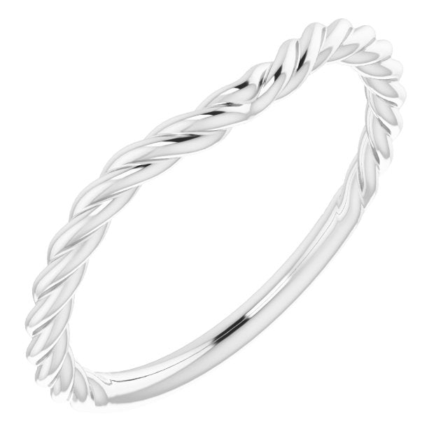 14k White Band For 7 Mm Round Ring