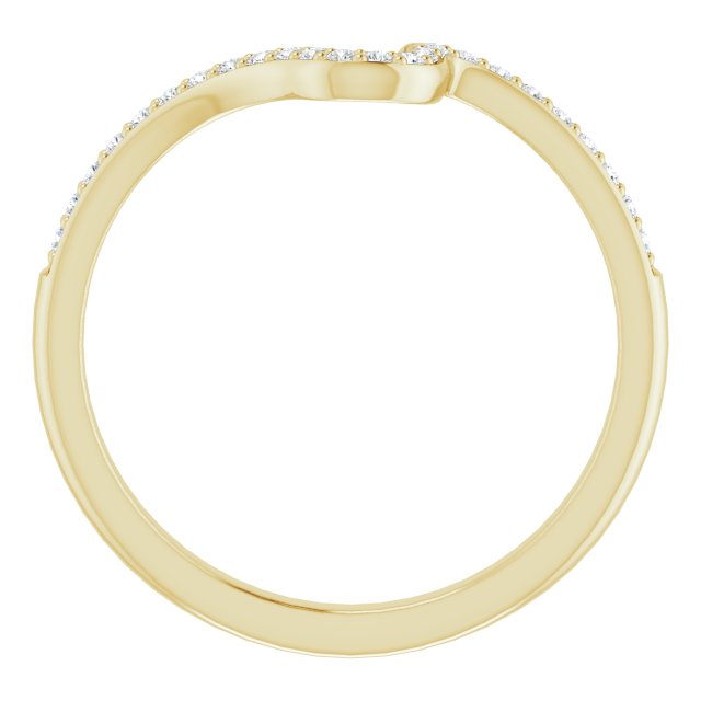 14k Yellow 1/10 Ctw Natural Diamond Band For 6.5 Mm Round Ring
