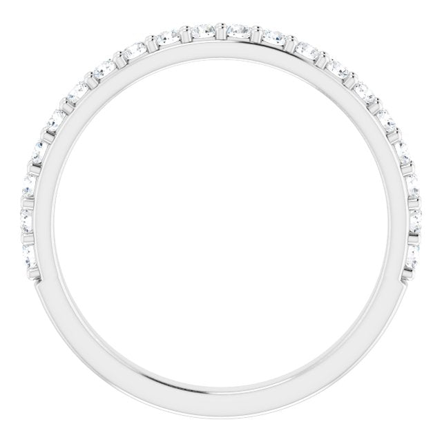 14k White 3/8 Ctw Diamond Band For 6.5 Mm Round Ring