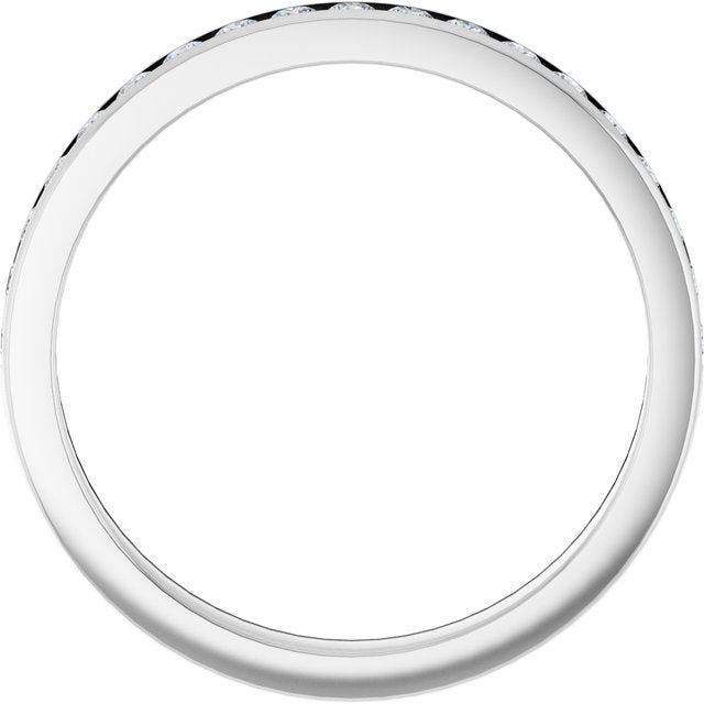 14k White 3/8 Ctw Natural Diamond Channel Set Anniversary Band