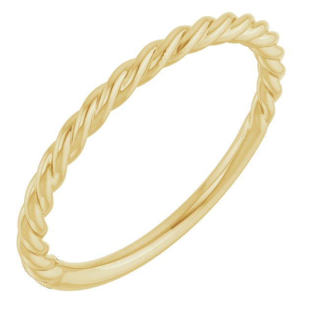 14k Yellow 1.7 Mm Rope Band Size 7