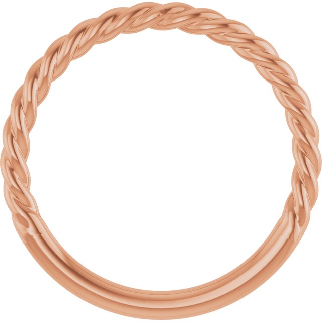 14k Rose 1.7 Mm Rope Band Size 7