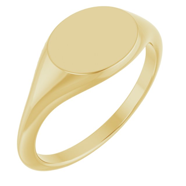 14k Yellow Oval Signet Ring