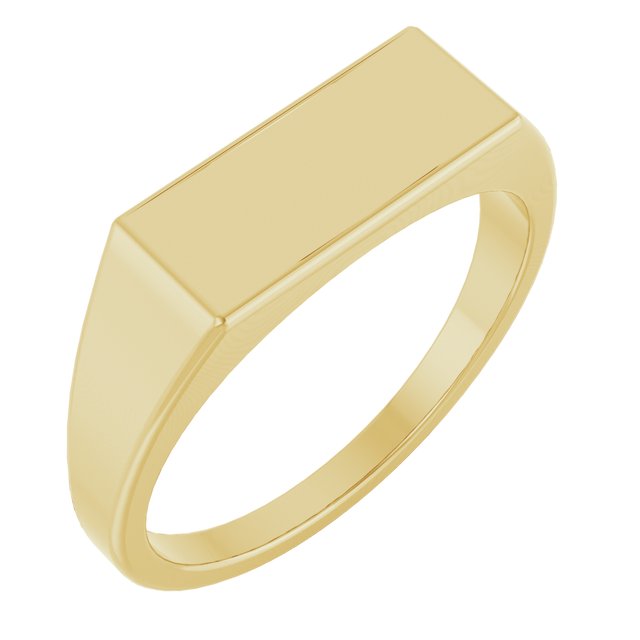 14k Yellow 15x7 Mm Rectangle Signet Ring