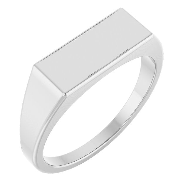 Sterling Silver 15x7 Mm Rectangle Signet Ring