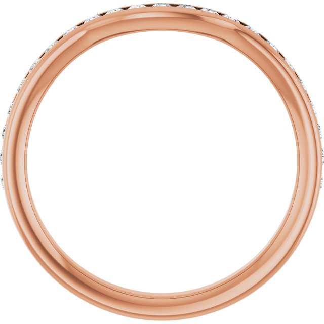 14k Rose 1/3 Ctw Natural Diamond Contour Band