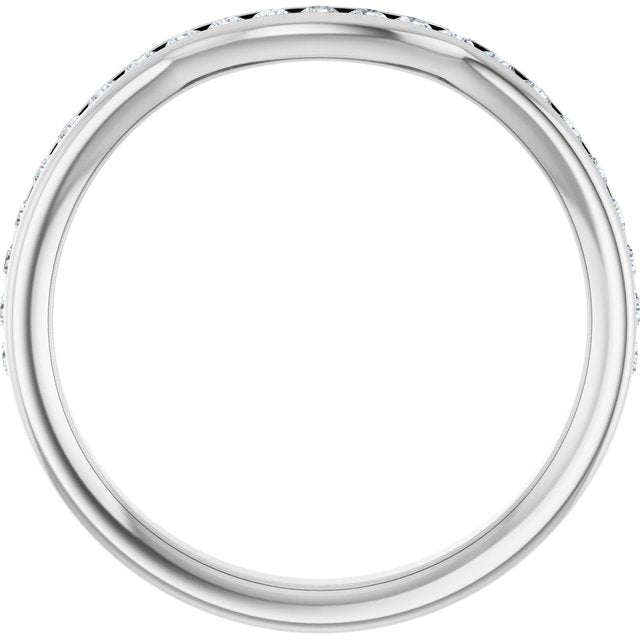 14k White 1/3 Ctw  Natural Diamond Contour Band
