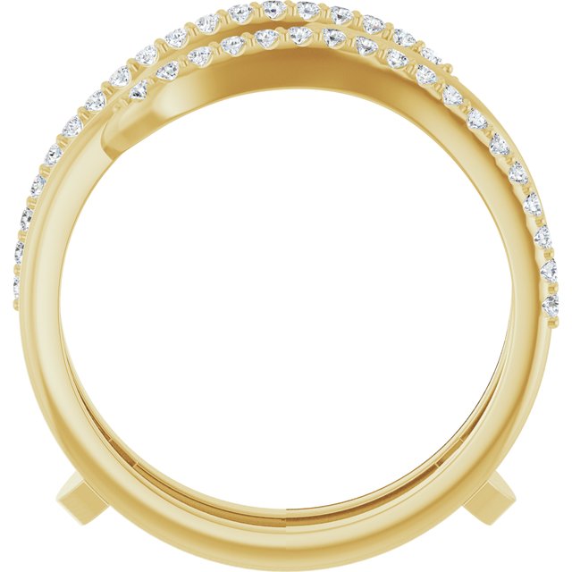 14k Yellow 1/4 Ctw Natural Diamond Ring Guard