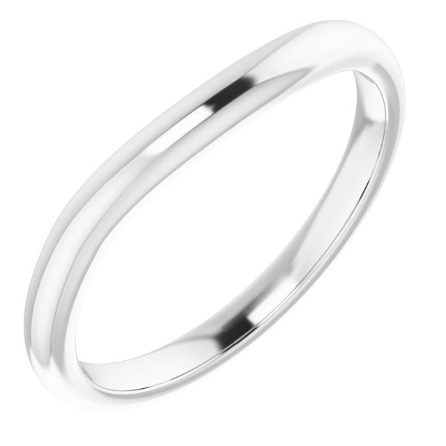 14K White Band for 7.4 mm Round Ring