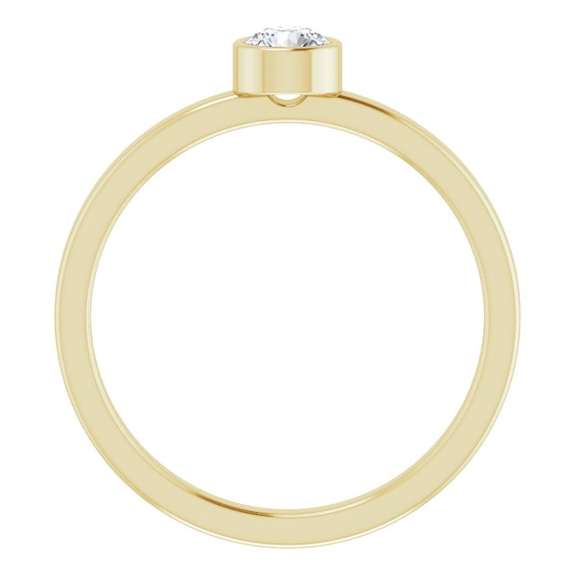 14k Yellow 4 Mm Natural White Sapphire Ring