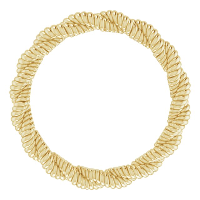 18K Yellow Twisted Rope Band Size 6