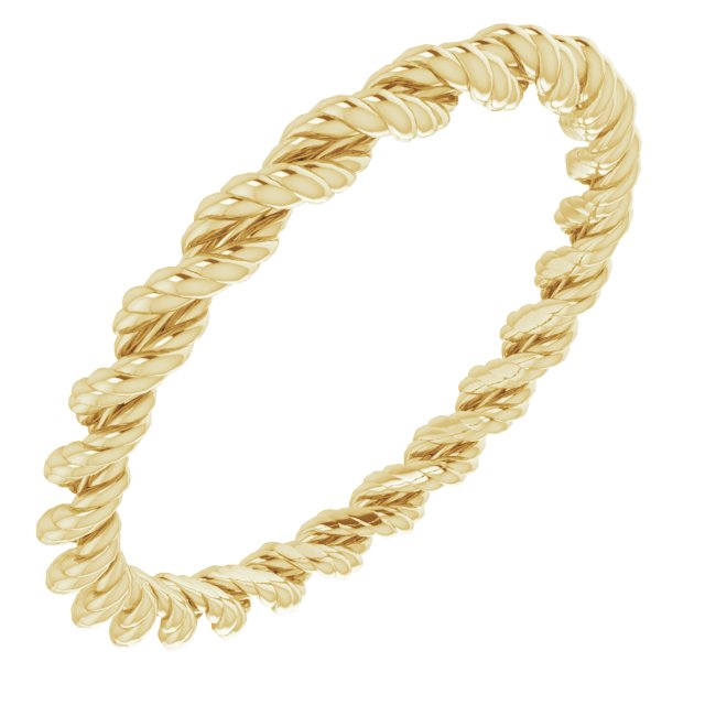 14k Yellow 2 Mm Twisted Rope Band Size 5