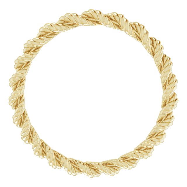 14k Yellow 2 Mm Twisted Rope Band Size 6