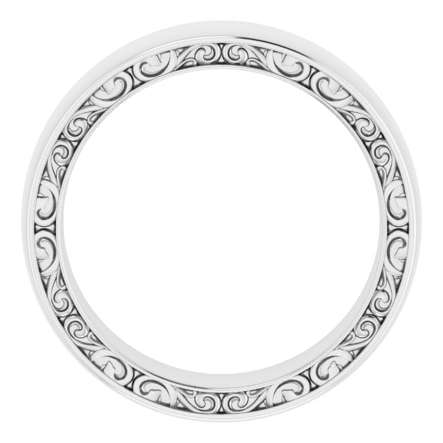 14k White 6 Mm Sculptural  Band Size 9