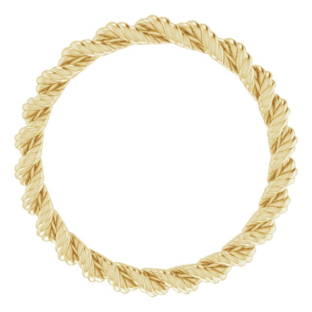 14k Yellow 2 Mm Twisted Rope Band Size 4.5