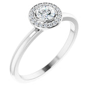 14k White 1/4 Ctw Natural Diamond Ring