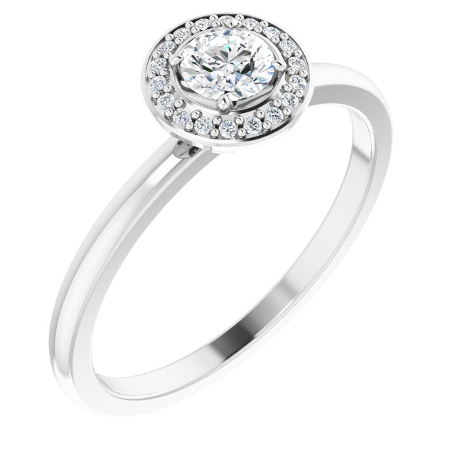 14k White 1/4 Ctw Natural Diamond Ring
