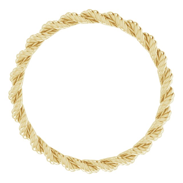 14k Yellow 2 Mm Twisted Rope Band Size 9