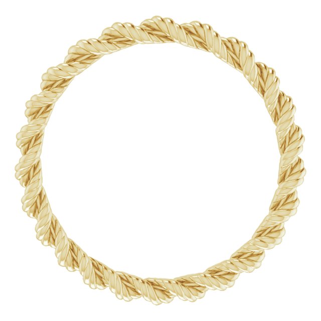 14k Yellow 2 Mm Twisted Rope Band Size 6.5