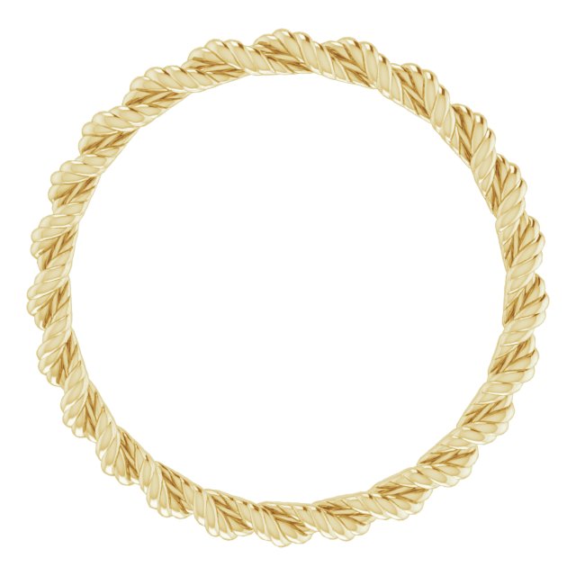 14k Yellow 2 Mm Twisted Rope Band Size 8