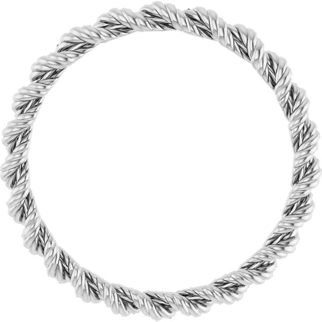 14k White 2 Mm Twisted Rope Band Size 7