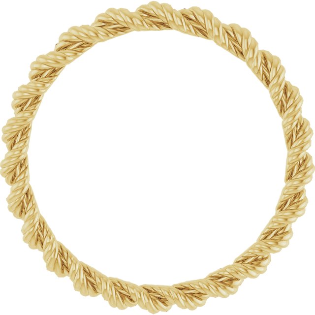 14k Yellow 2 Mm Twisted Rope Band Size 7