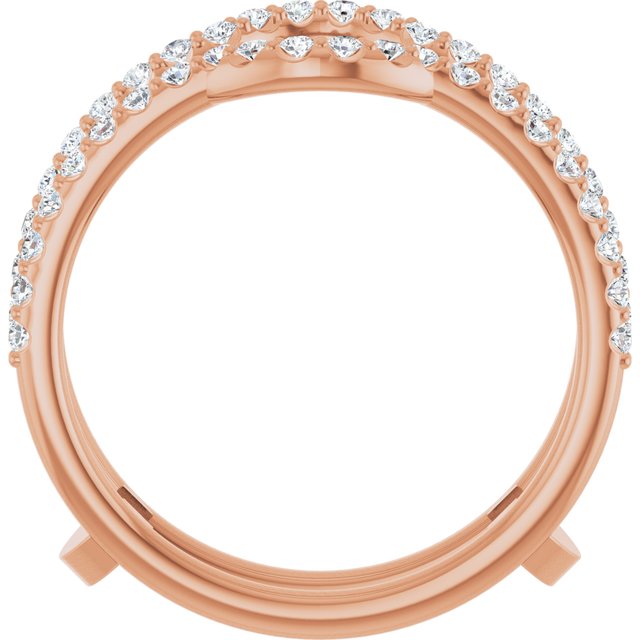 14k Rose 3/8 Ctw Natural Diamond Ring Guard