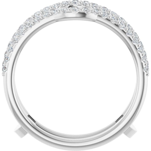 14k White 1/3 Ctw Natural Diamond Ring Guard