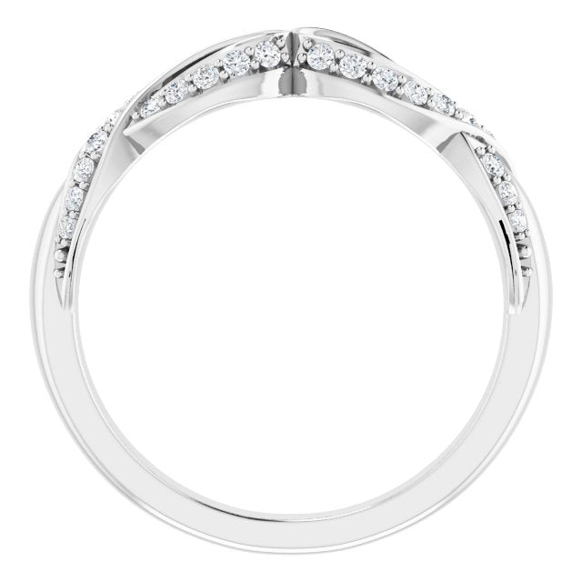 14k White 3/8 Ctw Natural Diamond  Anniversary Band